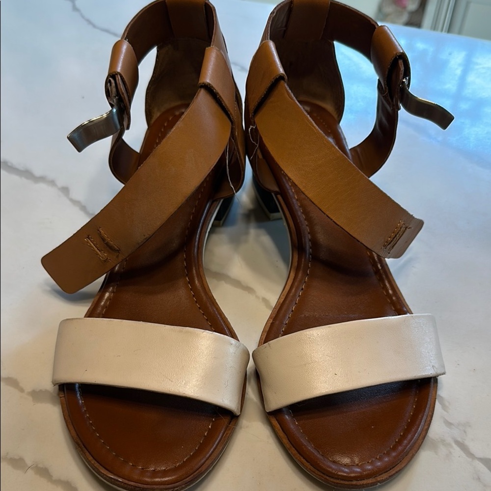 Dolce Vita Tan and Cream Sandals